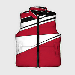 Женский жилет Красно черная геометрия на белом