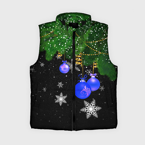 Женский жилет Новогодние шарики / 3D-Черный – фото 1