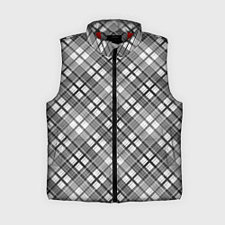 Женский жилет Черно белый узор в косую клетку