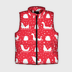 Женский жилет Сани, ёлочки, подарки, цвет: 3D-красный