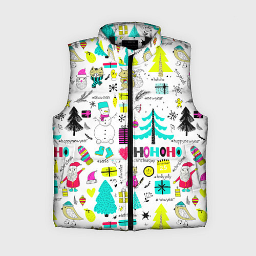 Женский жилет Happy new year hohoho / 3D-Черный – фото 1