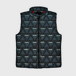Женский жилет Тёмно-зелёные треугольники, цвет: 3D-красный