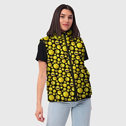 Женский жилет Шарики эмодзи на черном, цвет: 3D-светло-серый — фото 2