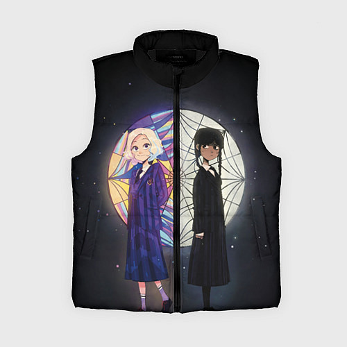 Женский жилет Энид и Уэнсдэй на фоне окна / 3D-Черный – фото 1