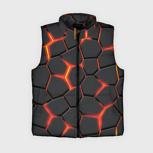 Женский жилет Неоновый разлом - жёлтый / 3D-Черный – фото 1