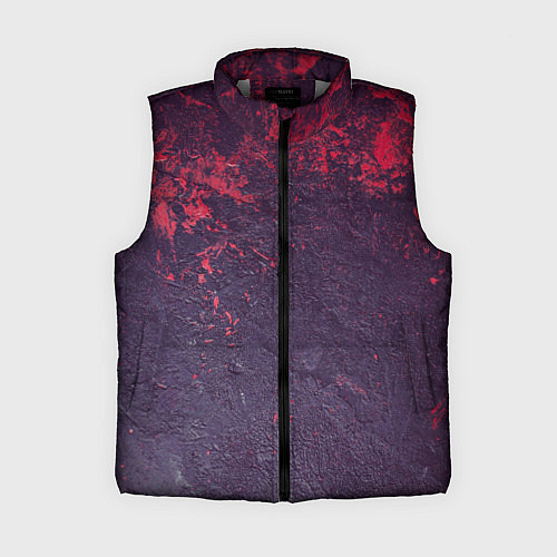 Женский жилет Наскальная чёрная текстура с красными брызгами / 3D-Светло-серый – фото 1