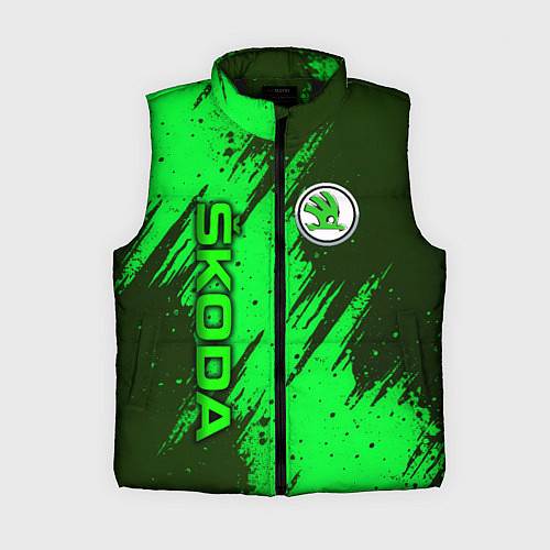 Женский жилет Skoda - green / 3D-Черный – фото 1