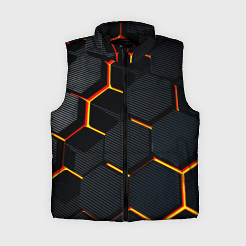 Женский жилет Плиты стиль соты киберпанк / 3D-Черный – фото 1
