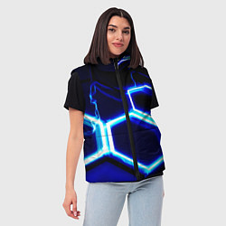 Женский жилет Neon abstraction plates storm, цвет: 3D-красный — фото 2