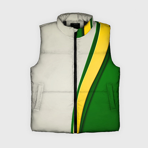 Женский жилет Абстрактный минимал с бежевым, жёлтым и зелёными ц / 3D-Черный – фото 1