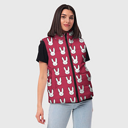 Женский жилет Bunny Pattern red, цвет: 3D-красный — фото 2