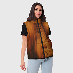 Женский жилет Абстрактная огненно-деревянная броня, цвет: 3D-черный — фото 2