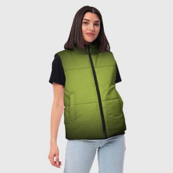 Женский жилет Оливковый фон и черная виньетка, градиент, цвет: 3D-черный — фото 2