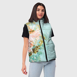 Женский жилет Светло-синий цветочный паттерн, цвет: 3D-черный — фото 2