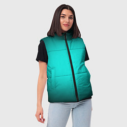 Женский жилет Бирюзовый градиент, цвет: 3D-черный — фото 2