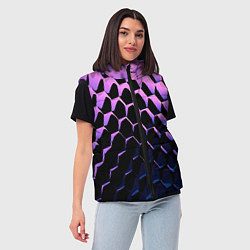 Женский жилет Шестиугольники волны, цвет: 3D-светло-серый — фото 2