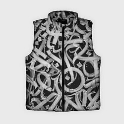 Женский жилет Черно-белая каллиграфия