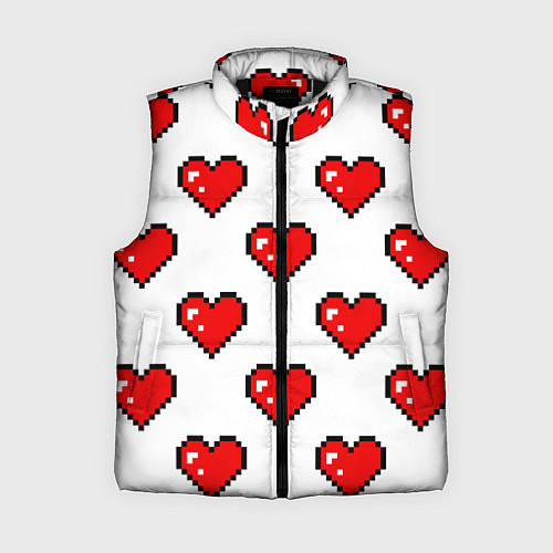 Женский жилет Сердца в стиле пиксель-арт / 3D-Черный – фото 1