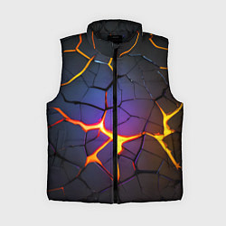 Женский жилет Неоновые трещины - лава