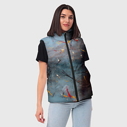 Женский жилет Тёмно-серый туман и краски, цвет: 3D-черный — фото 2