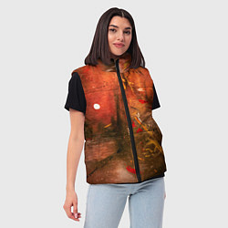 Женский жилет Абстрактный красный туман и краски, цвет: 3D-красный — фото 2