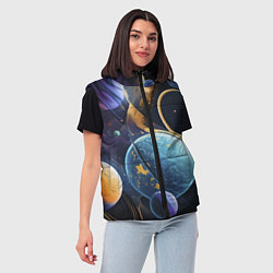 Женский жилет Планеты во вселенной, цвет: 3D-светло-серый — фото 2