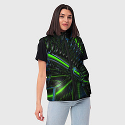 Женский жилет Светящиеся лучи узор, цвет: 3D-светло-серый — фото 2
