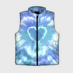Женский жилет Сердце - тай-дай - голубой, цвет: 3D-светло-серый