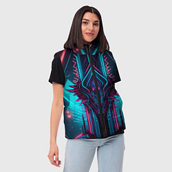 Женский жилет Кибернетический узор дракона, цвет: 3D-светло-серый — фото 2