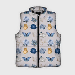 Женский жилет Цветы и бабочки