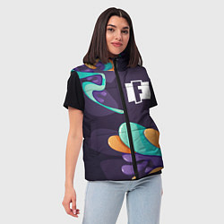 Женский жилет Fortnite graffity splash, цвет: 3D-черный — фото 2