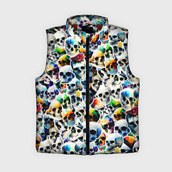 Женский жилет Акварельные черепа
