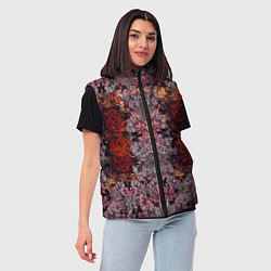 Женский жилет Розы и сирень, цвет: 3D-черный — фото 2