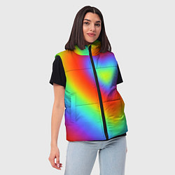 Женский жилет Сердце - радужный градиент, цвет: 3D-светло-серый — фото 2