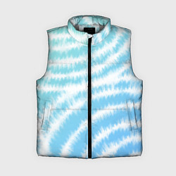 Женский жилет Тай-дай голубой с зеленым