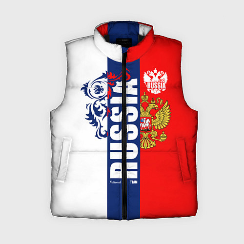 Женский жилет Russia national team: white blue red / 3D-Черный – фото 1