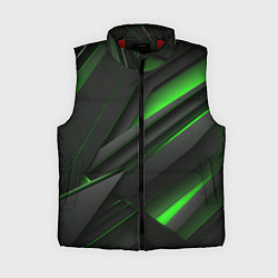 Женский жилет Черно-зеленые объемные полосы