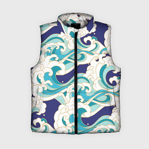 Женский жилет Волны - паттерн - мода / 3D-Светло-серый – фото 1