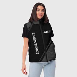 Женский жилет Counter Strike 2 glitch на темном фоне: надпись, с, цвет: 3D-черный — фото 2