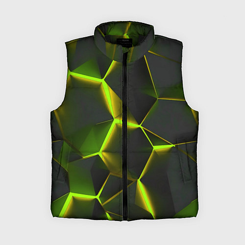 Женский жилет Разлом неоновых плит / 3D-Черный – фото 1