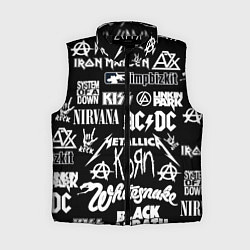 Женский жилет Сборник тяжёлого рока, цвет: 3D-черный