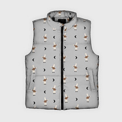 Женский жилет Зайка и луна - паттерн серый