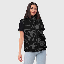 Женский жилет Маски Джокера и оружие, цвет: 3D-светло-серый — фото 2