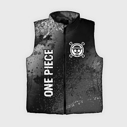 Женский жилет One Piece glitch на темном фоне: надпись, символ, цвет: 3D-черный