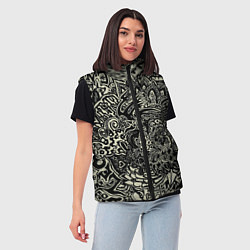 Женский жилет Татуировочный орнамент, цвет: 3D-черный — фото 2