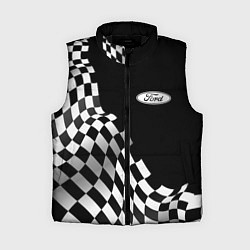 Женский жилет Ford racing flag, цвет: 3D-черный