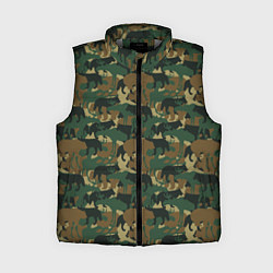 Женский жилет Звери - камуфляж, цвет: 3D-светло-серый