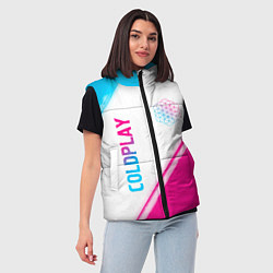 Женский жилет Coldplay neon gradient style: надпись, символ, цвет: 3D-черный — фото 2