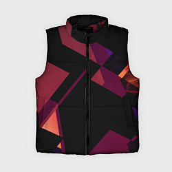 Женский жилет Тёмно-розовые фигуры во тьме, цвет: 3D-черный