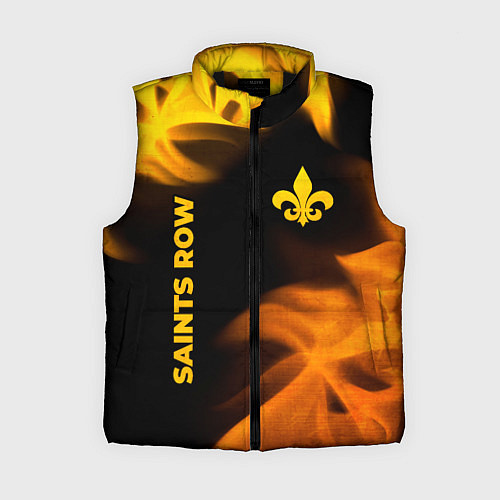 Женский жилет Saints Row - gold gradient: надпись, символ / 3D-Черный – фото 1